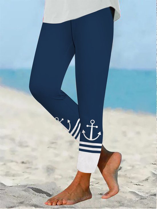 Damen Multifarben Block Retro Alle Jahreszeiten Lang Leggings