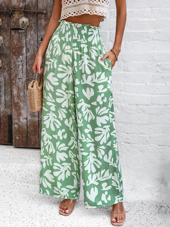 Damen Geblümt Lang Hose Lässig Frühling/Herbst Hose