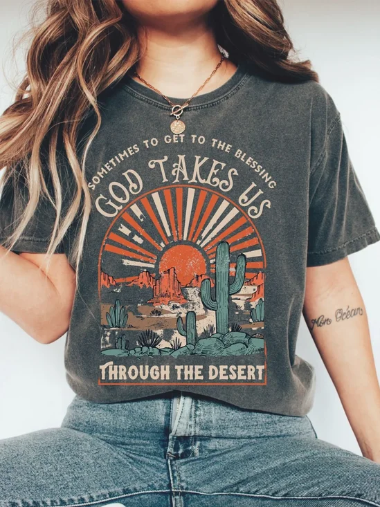 Damen Jesus Kopieren Kurzarm T-Shirts T-Shirt Rundhals Retro Sommer Oberteile