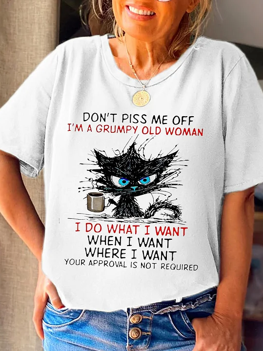 Damen Textbriefe Kurzarm T-Shirts T-Shirt Rundhals Print Lässig Sommer T-Shirt mit Grafik Oberteile