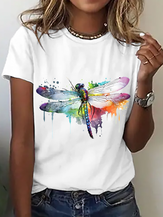 Damen Textbriefe Kurzarm T-Shirts T-Shirt Rundhals Lässig Sommer Oberteile