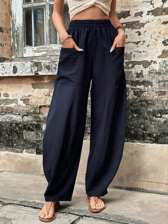 Damen Unifarben Knöchelhose Hose Lässig Frühling/Herbst Hose