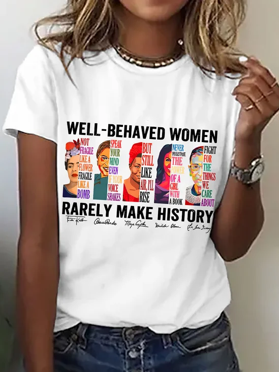 Damen Textbriefe Kurzarm T-Shirts T-Shirt Rundhals Lässig Sommer Oberteile