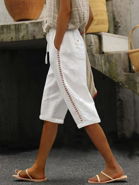 Damen Geometrisch Fünfte Hose Hose Lässig Sommer Hose