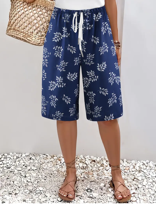 Damen Geblümt Fünfte Hose Hose Lässig Sommer Hose