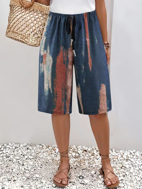 Damen Farbblock Fünfte Hose Hose Lässig Sommer Hose