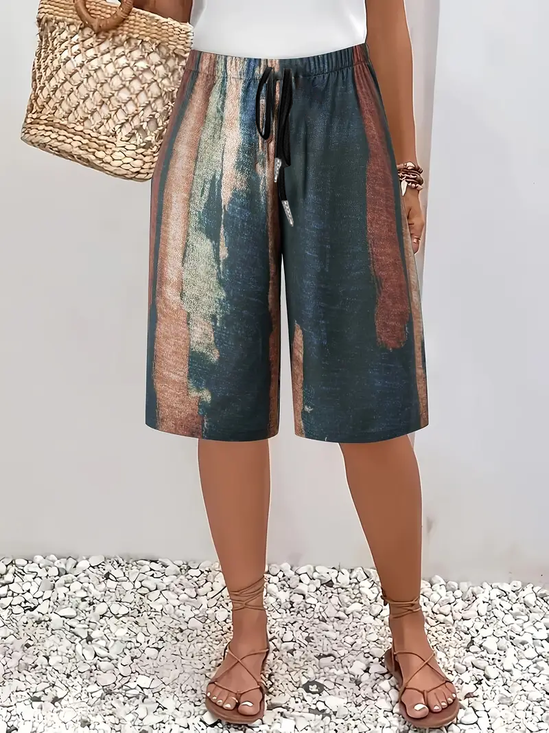 Damen Abstrakt Fünfte Hose Hose Lässig Sommer Hose