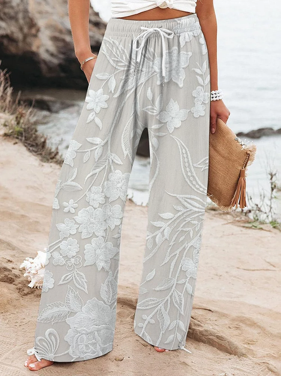 Damen Geblümt Lang Hose Lässig Frühling/Herbst Hose