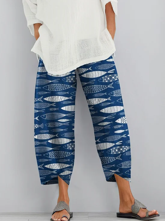Damen Tier Lang Hose Lässig Frühling/Herbst Hose