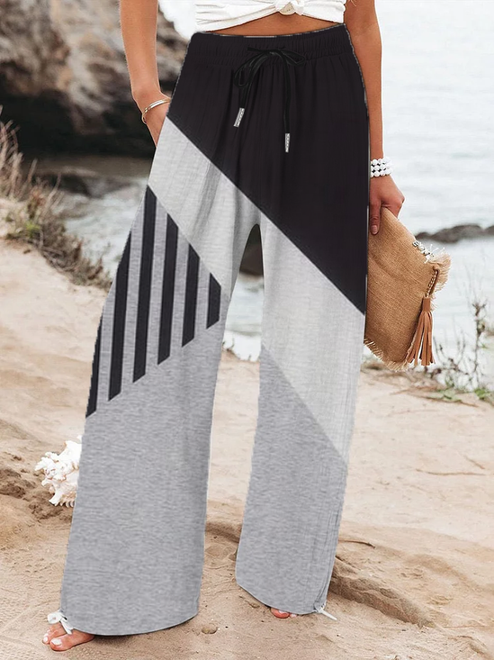Damen Gestreift Lang Hose Lässig Frühling/Herbst Hose