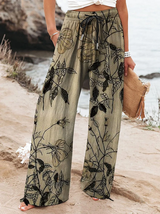 Damen Geblümt Lang Hose Lässig Frühling/Herbst Hose