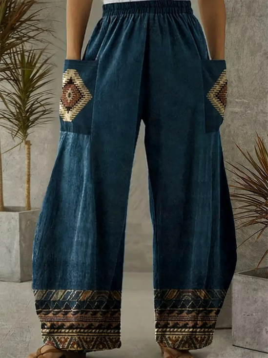 Damen Ethnisch Geometrie Lang Hose Lässig Frühling/Herbst Hose