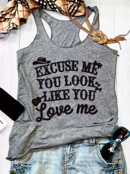 Damen Ärmellos Tanktop Oberteile Leibchen Sommer Wilder Westen U-Ausschnitt Urlaub Lässig Oberteile
