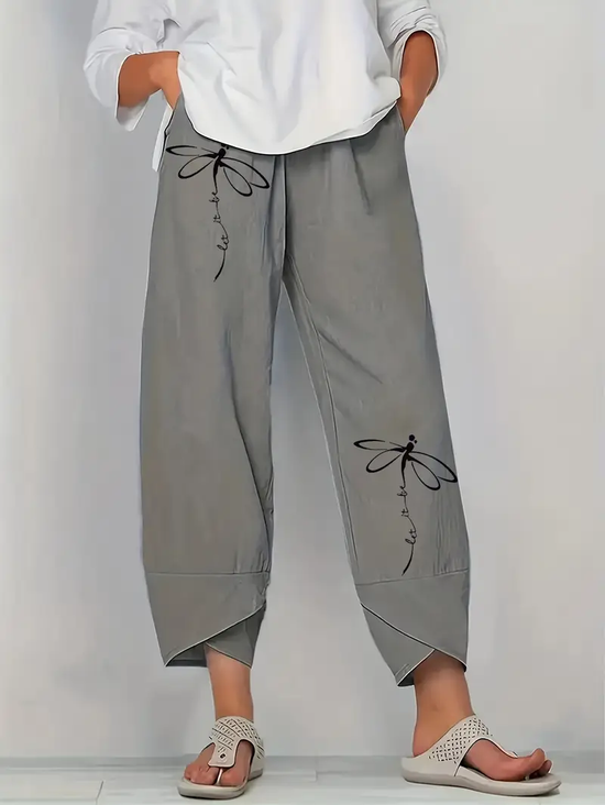 Damen Geblümt Caprihosen Hose Lässig Sommer Hose