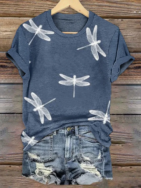 Damen Geblümt Kurzarm T-Shirts T-Shirt V-Ausschnitt Lässig Sommer Oberteile