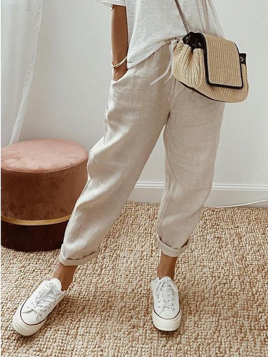 Damen Unifarben Lang Hose Lässig Frühling/Herbst Hose
