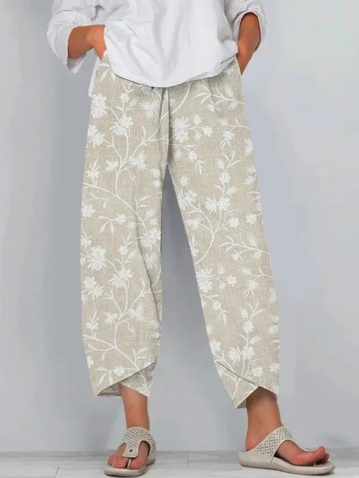 Damen Geblümt Knöchelhose Hose Lässig Frühling/Herbst Hose