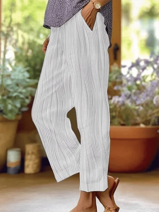 Damen abstrakte Streifen Lang Hose Lässig Frühling/Herbst Hose