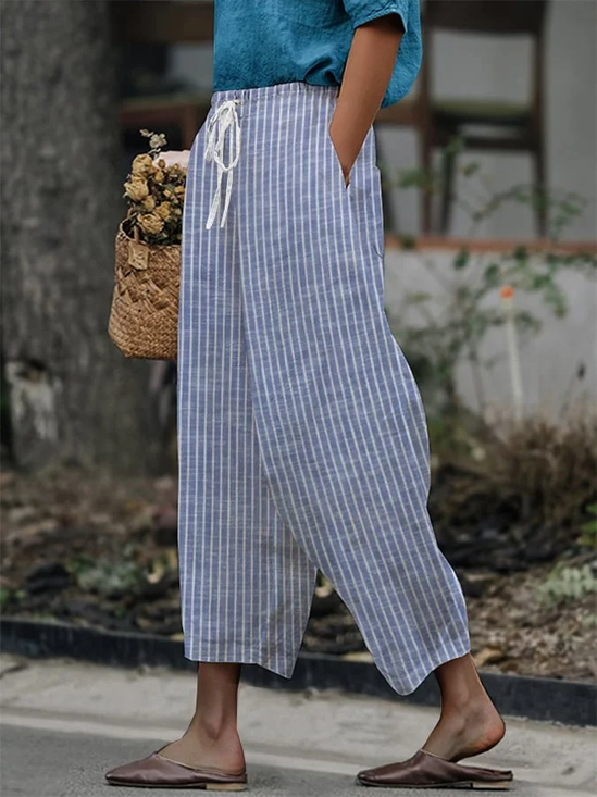 Damen Gestreift Lang Hose Lässig Frühling/Herbst Hose