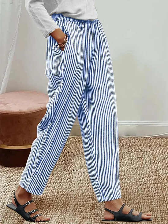 Damen Gestreift Lang Hose Lässig Frühling/Herbst Hose