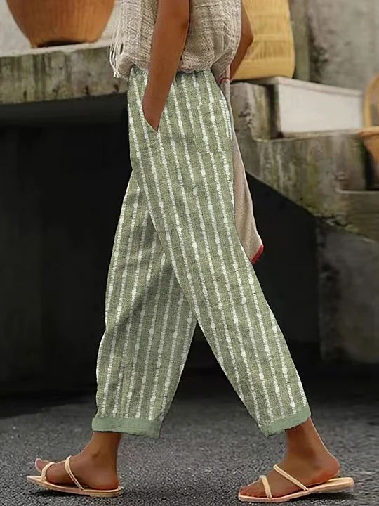 Damen Gestreift Lang Hose Lässig Frühling/Herbst Hose
