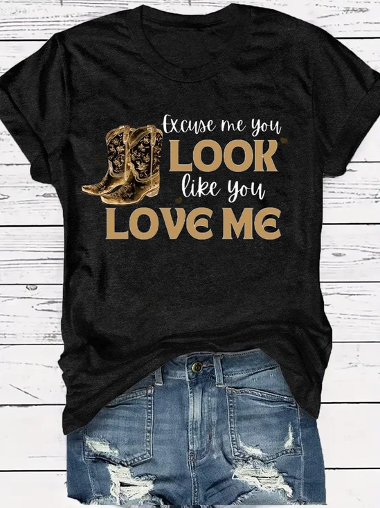 Damen Buchstabenmuster Kurzarm T-Shirts T-Shirt Rundhals Lässig Sommer Oberteile