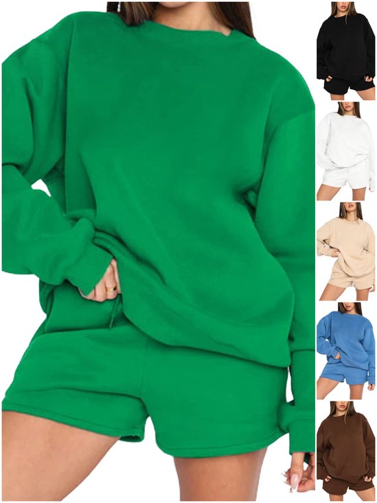 Damen Unifarben Zweiteiliges Set Täglich Langarm Lässig Frühling/Herbst Bluse mit Hose Matching Set