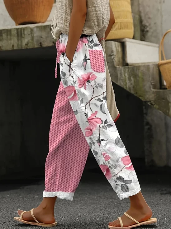 Damen Geblümt Lang Hose Lässig Frühling/Herbst Hose