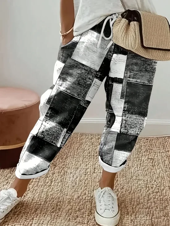 Damen Geometrisch Lang Hose Lässig Frühling/Herbst Hose