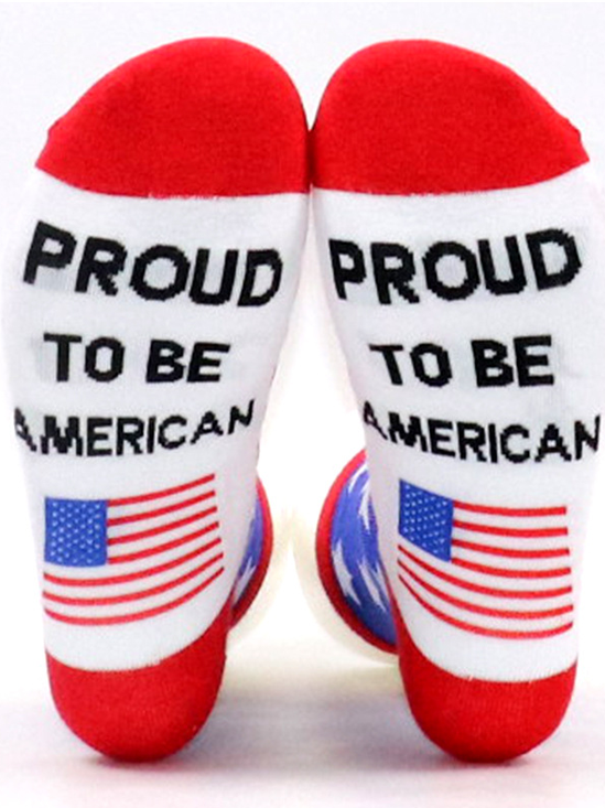 Stelle grenzüberschreitend Lang Baumwolle Socken amerikanisch Tag der Unabhängigkeit Flagge Socken Gestreift Lässig Sport Socken Buchstabe Jacquard Kreativ Socken