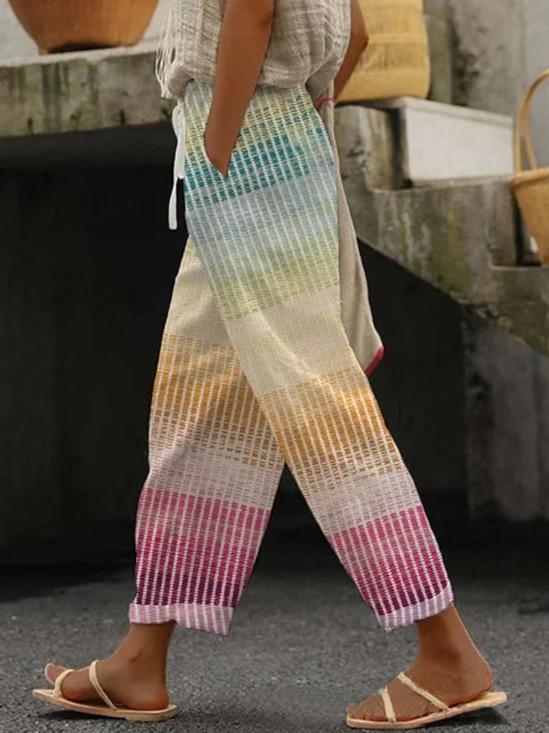 Damen Gestreift Lang Hose Lässig Frühling/Herbst Hose