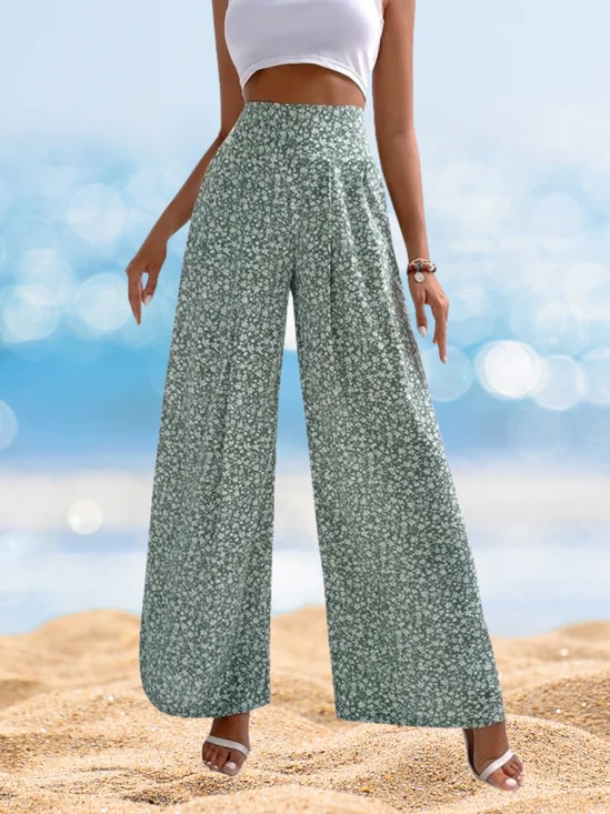 Damen Geblümt Lang Elastische Taille Hose Lässig Frühling/Herbst Hose