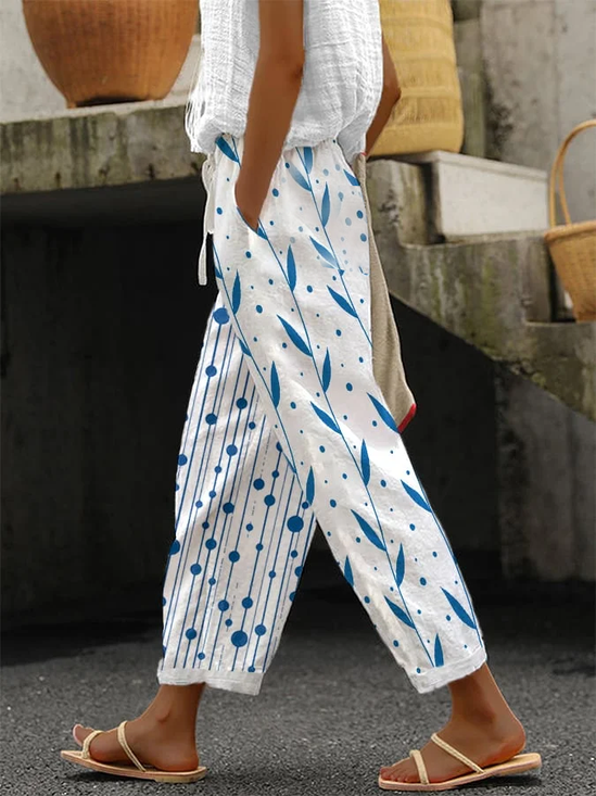 Damen Gestreift Lang Hose Lässig Frühling/Herbst Hose