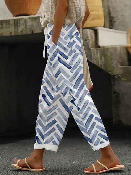 Damen Geometrisch Lang Hose Lässig Frühling/Herbst Hose