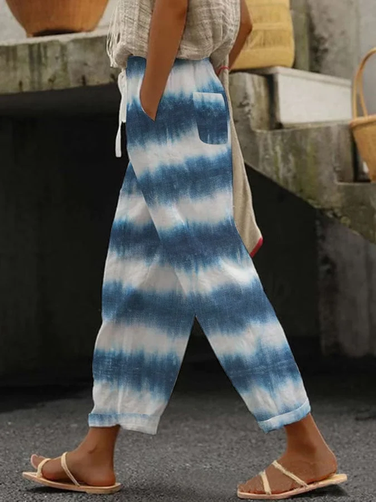Damen Batik Lang Hose Lässig Frühling/Herbst Hose