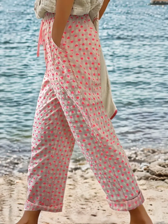 Damen Polka Dots Lang Hose Lässig Frühling/Herbst Hose