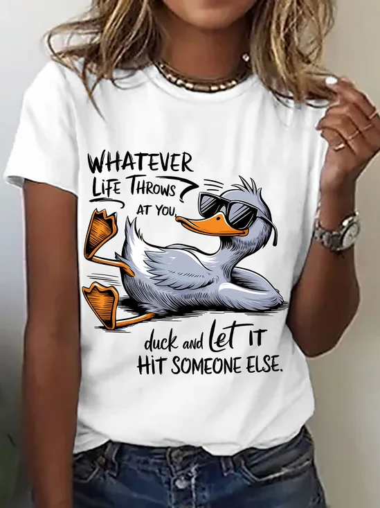 Damen Textbriefe Kurzarm T-Shirts T-Shirt Rundhals Lässig Sommer Oberteile