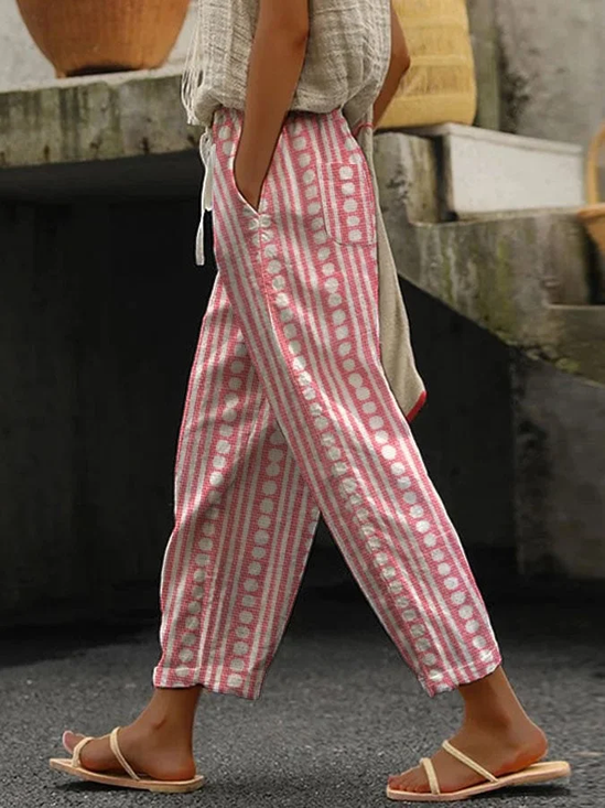 Damen Gestreift Lang Hose Lässig Frühling/Herbst Hose
