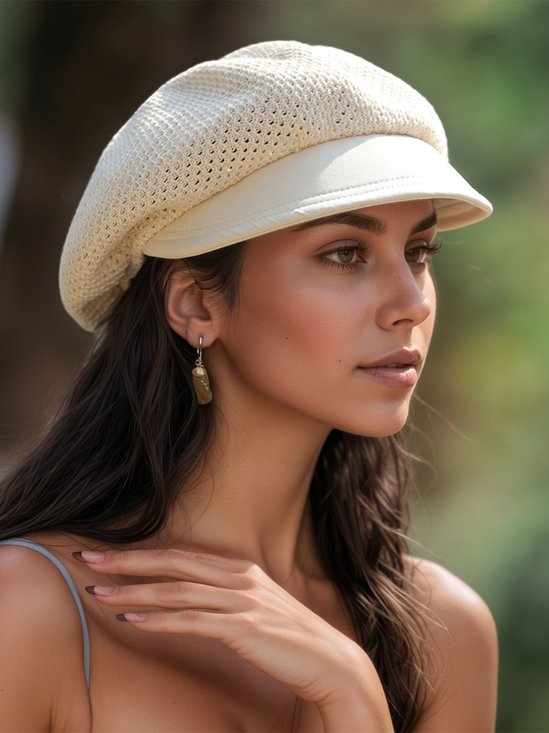 Täglich Unifarben Hohl Mesh Baskenmütze