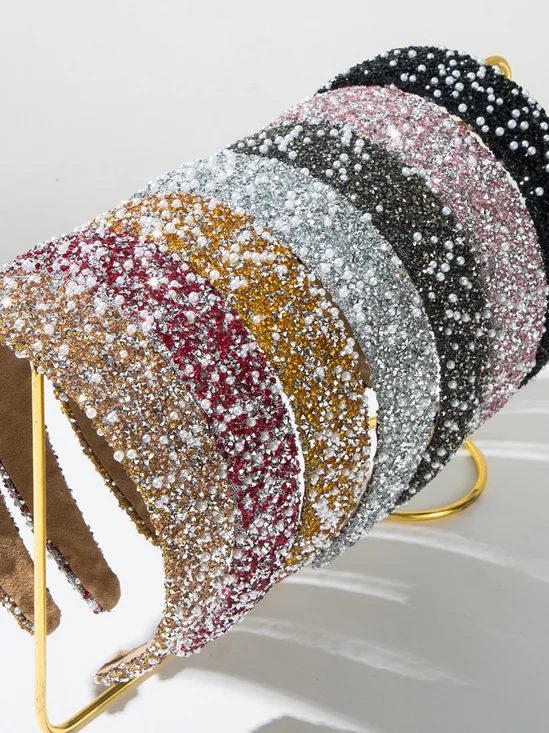 Neuer Stil volle Deckung Diamant Bunt Elegant Stirnband Perle volle Deckung Diamant Koreanisch Stil Super Blitz Licht Luxuriös Wasser Strass Stirnband Nische hochwertig Stirnband