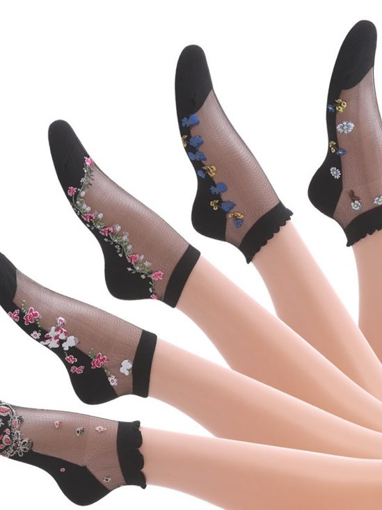 Heiß Verkauf Damen Kurz Tube Kristall Strümpfe Frühling und Sommer Dünn Bestickt Glas Seide Damen Strümpfe Im mittleren Alter und Alten Rutschfest Socken