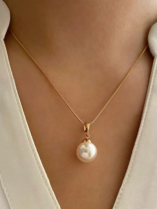 Schmuck Fashion Perle Pendant Legierung Licht Luxuriös Perle Ohrringe Ohrringe Halskette Set Zweiteiliges Halskette