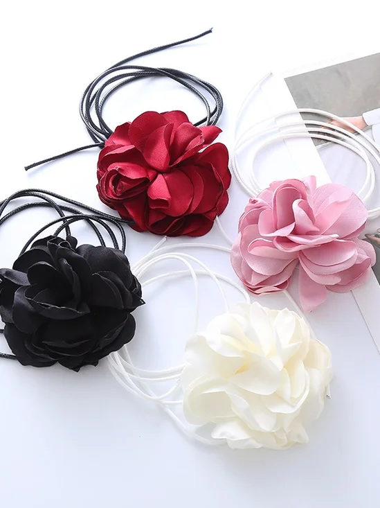 Dreidimensionale Blume Gurt Rosa Halskette Kragen Blume Tragegurt Kragen Zubehörteil Ausschnitt Halskette