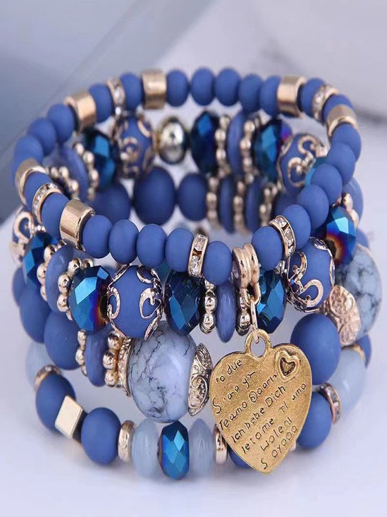 meistverkauft Bohemien Legierung Liebe Pendant mehrschichtig Elastisch Seil Perlen Armband