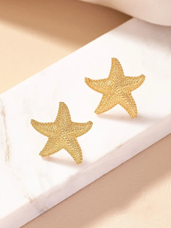 Strandstil Seestern Ohrringe für Damen europäisch und amerikanisch ins Stil übertrieben Fashion Ohrringe Temperament Straße Schuss Ohrringe