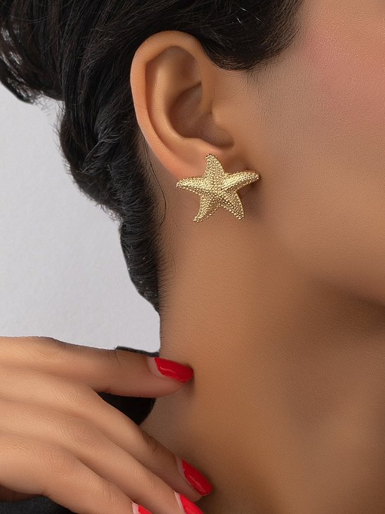 Strandstil Seestern Ohrringe für Damen europäisch und amerikanisch ins Stil übertrieben Fashion Ohrringe Temperament Straße Schuss Ohrringe