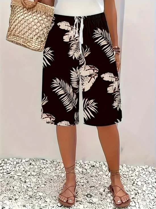 Damen Geblümt Fünfte Hose Hose Lässig Sommer Hose