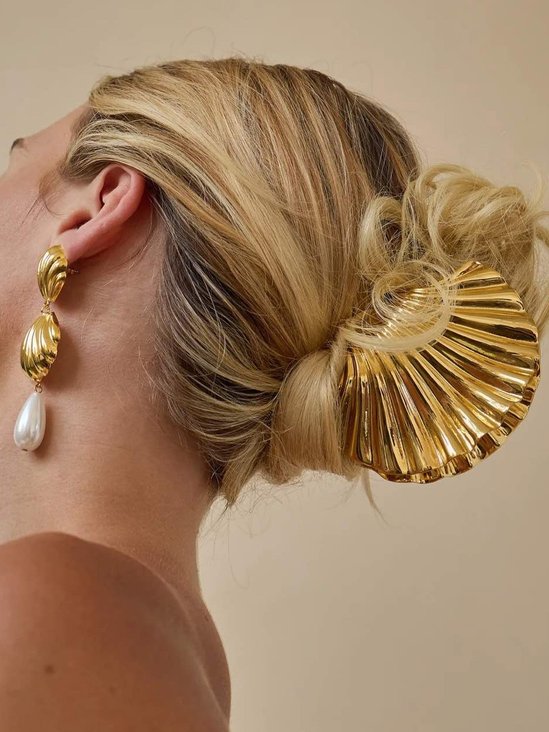 echt Golden Galvanisiert Kopfschmuck Groß Oberstoff Haarnadel Nische Design Legierung Clip hochwertig Clip
