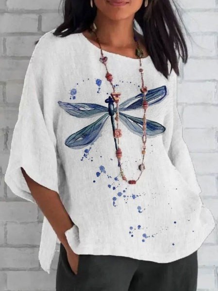 Damen Geometrisch Kurzarm T-Shirts T-Shirt V-Ausschnitt Print Retro Sommer Oberteile