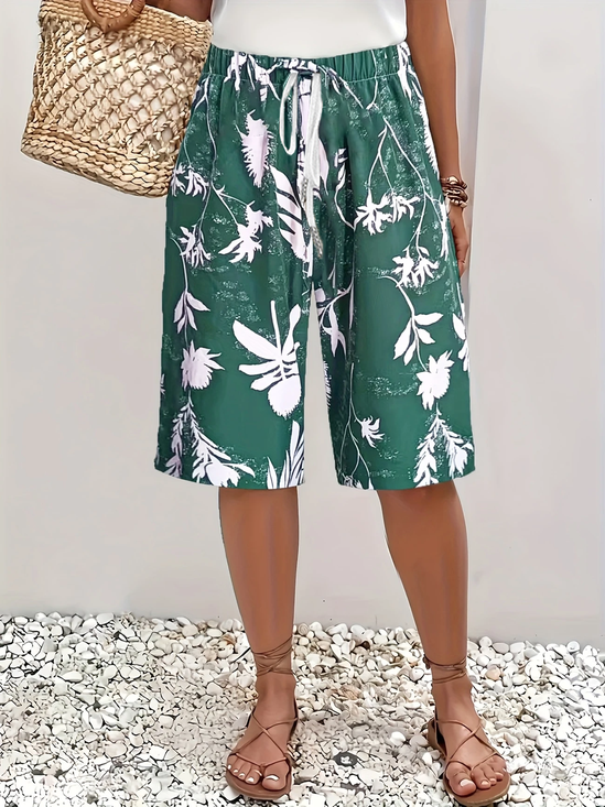 Damen Geblümt Fünfte Hose Hose Lässig Sommer Hose